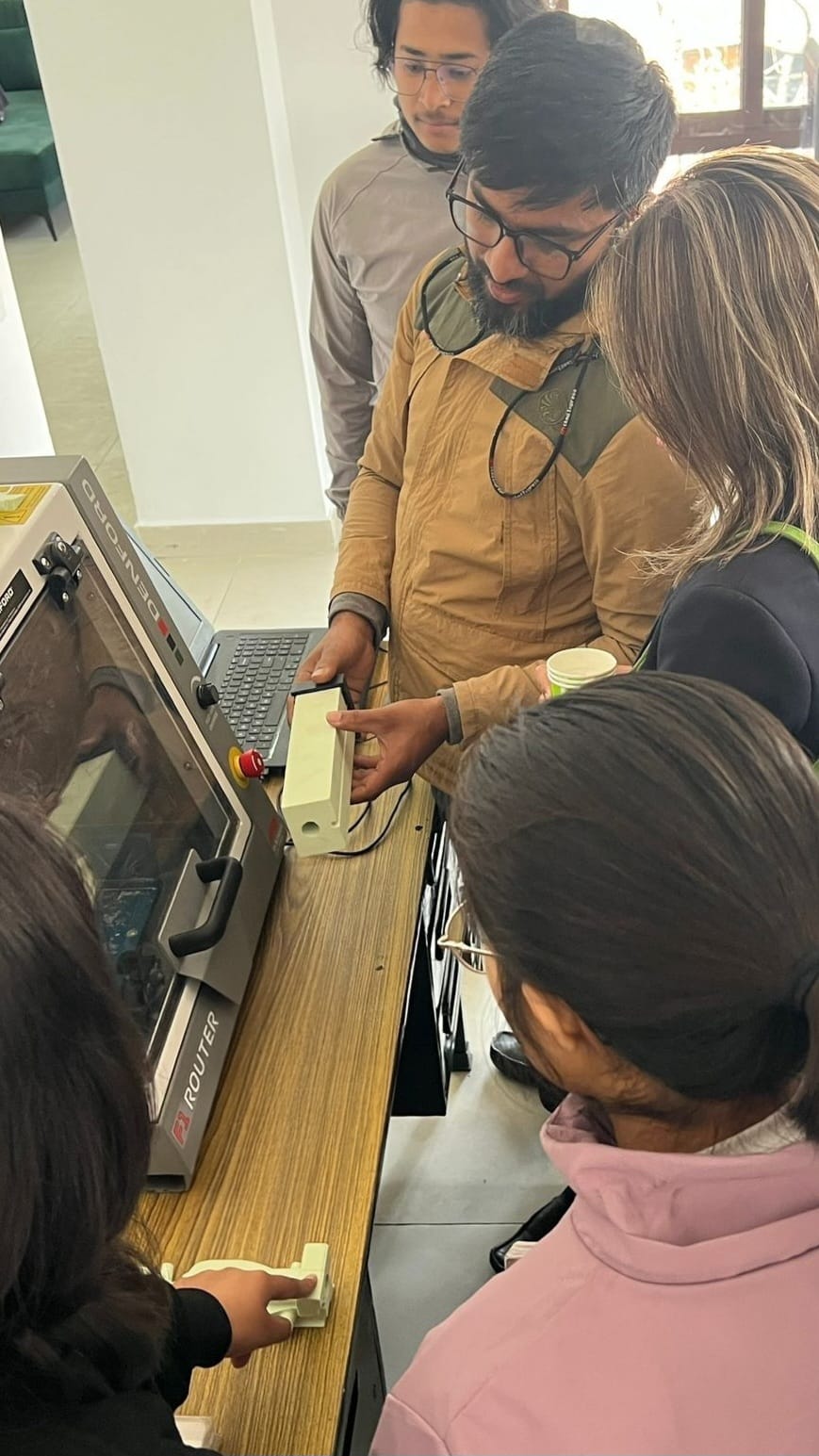 CNC machine demonstration during the open house