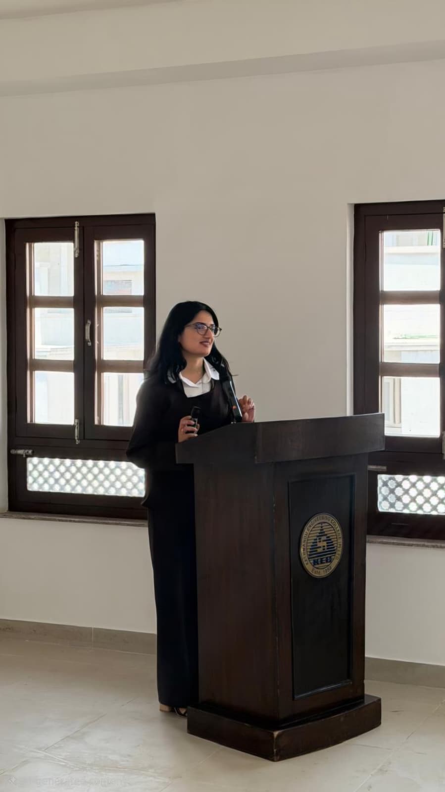 Apekshya delivering the opening presentation