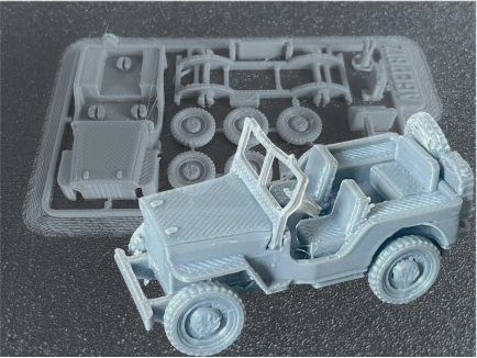 3D printed mini car models