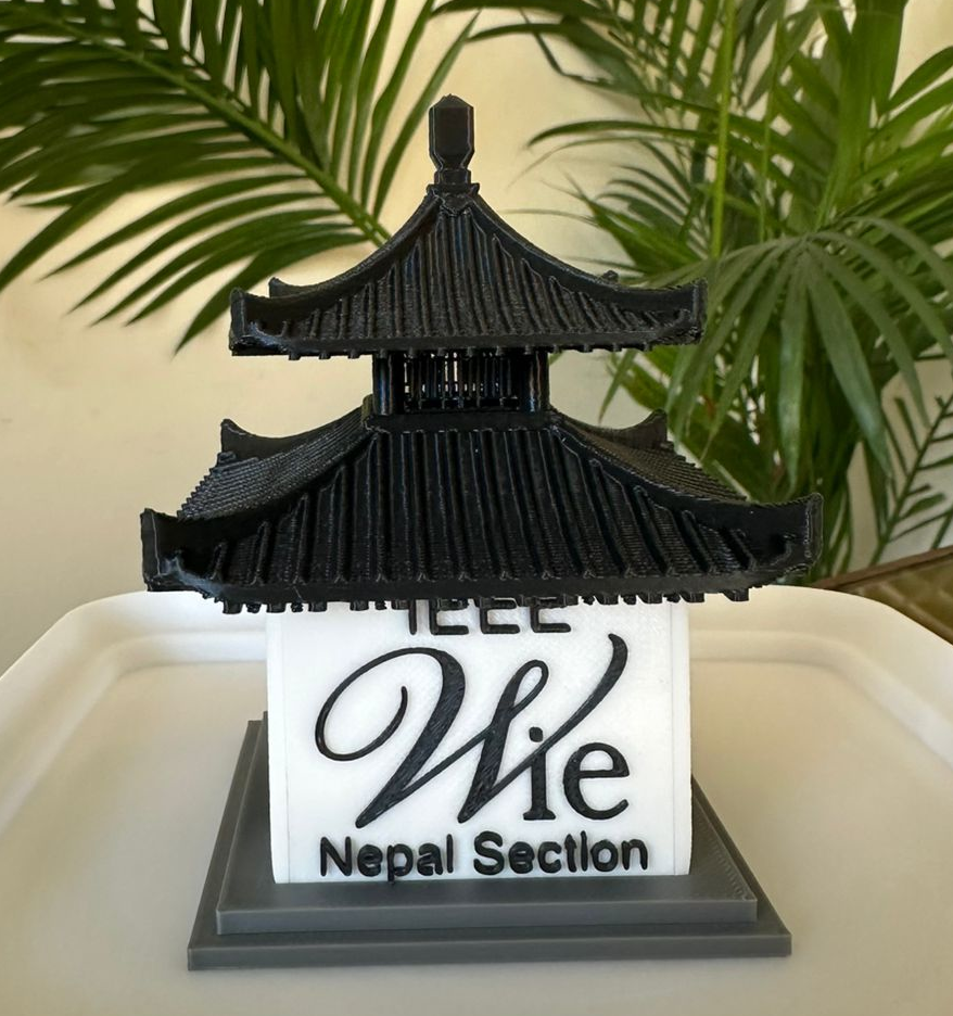3D printed Nepali temple trophy for IEEE Women in Engineering Nepal Section